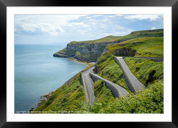 Hairpins up the Great Orme Llandudno  Framed Mounted Print by Sebastien Greber