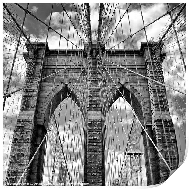 Brooklyn Bridge, New York Print by Andrew Davies