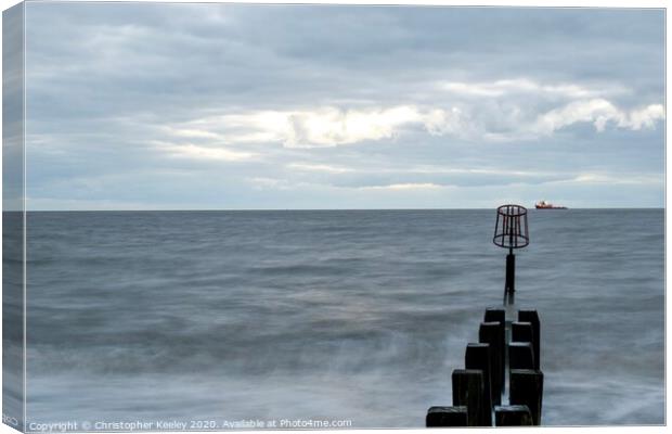 Morning at Gorleston beach  Canvas Print by Christopher Keeley