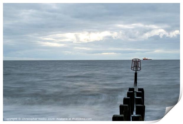 Morning at Gorleston beach  Print by Christopher Keeley