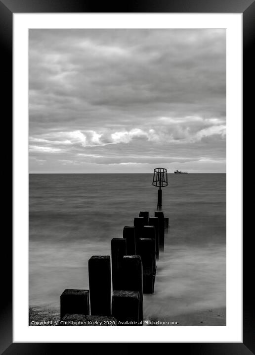 The sea at Gorleston beach Framed Mounted Print by Christopher Keeley