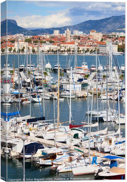 Marina in City of Split in Croatia Canvas Print by Artur Bogacki