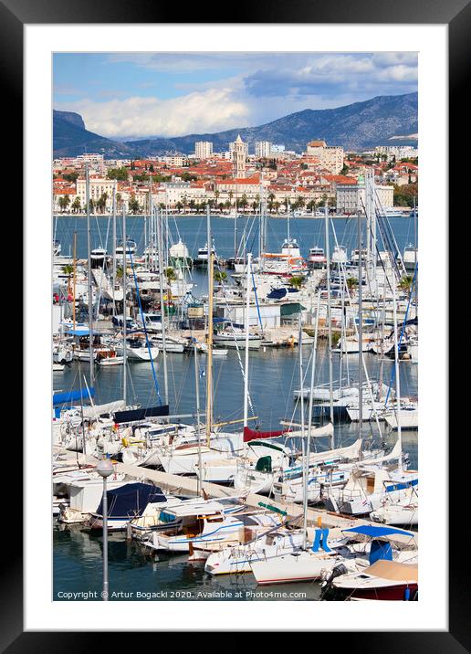 Marina in City of Split in Croatia Framed Mounted Print by Artur Bogacki