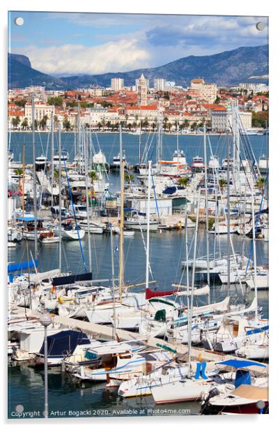 Marina in City of Split in Croatia Acrylic by Artur Bogacki