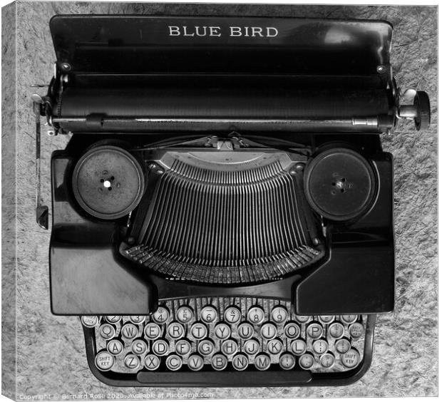 Old Typewriter Wall Art Canvas Print by Bernard Rose Photography