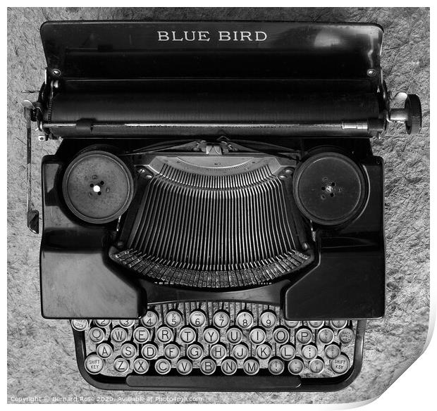 Old Typewriter Wall Art Print by Bernard Rose Photography