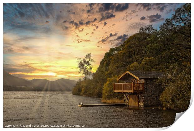The Old Boat House - Ullswater Print by David Tyrer