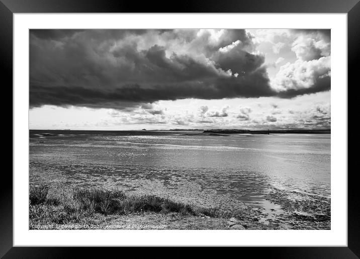 Dramatic Clouds Above Holy Island Framed Mounted Print by David Smith