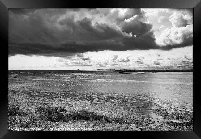 Dramatic Clouds Above Holy Island Framed Print by David Smith