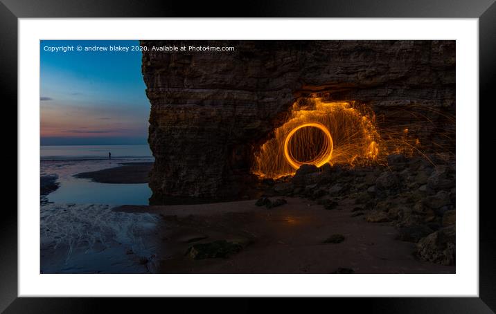 Fiery Cave Adventure Framed Mounted Print by andrew blakey