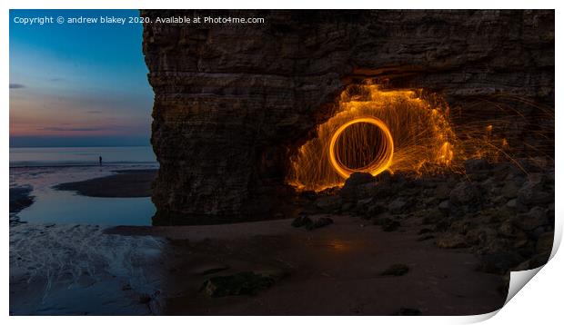 Fiery Cave Adventure Print by andrew blakey