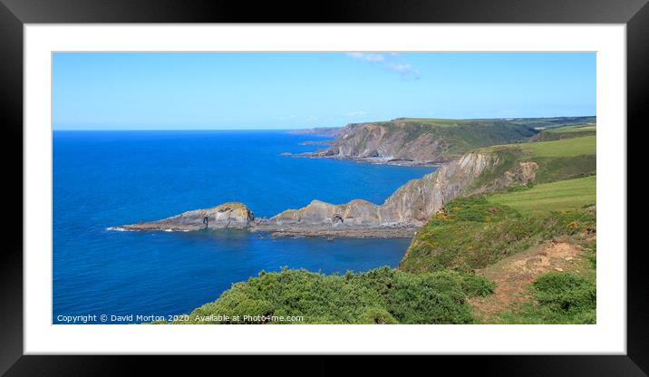 North Cornwall coast near Morewenstow Framed Mounted Print by David Morton