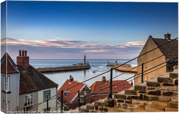 Speedboat at whitby Canvas Print by kevin cook
