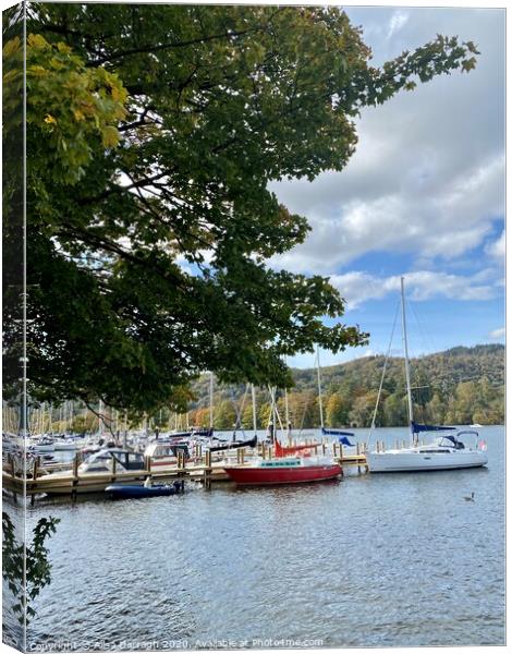 Boats on Lake Windermere Canvas Print by Ailsa Darragh