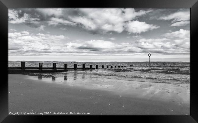 Portobello Beach, Edinburgh B/W Framed Print by Adele Loney