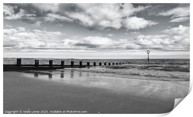Portobello Beach, Edinburgh B/W Print by Adele Loney