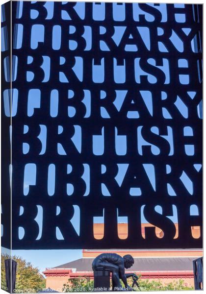 Main entrance to the British Library, London Canvas Print by Milton Cogheil