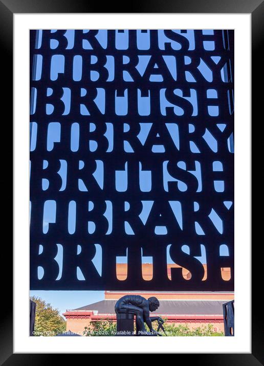 Main entrance to the British Library, London Framed Mounted Print by Milton Cogheil