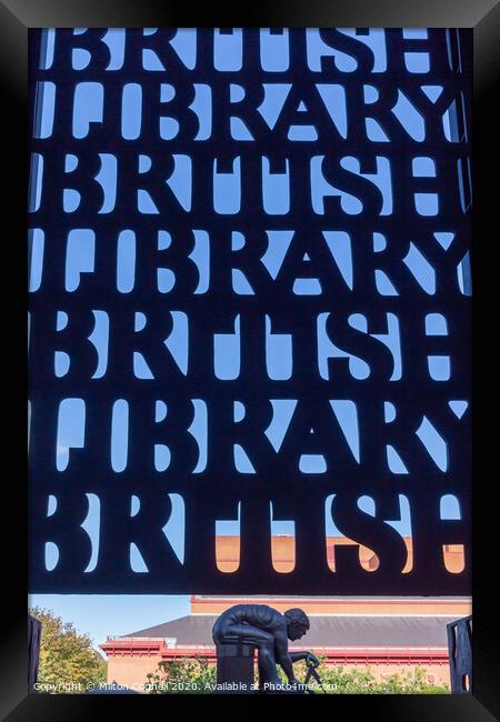 Main entrance to the British Library, London Framed Print by Milton Cogheil