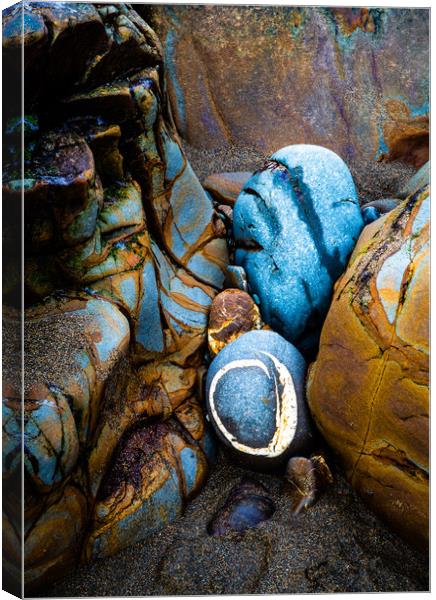 Abstract Rocks, Widemouth Bay, Cornwall 2 Canvas Print by Maggie McCall