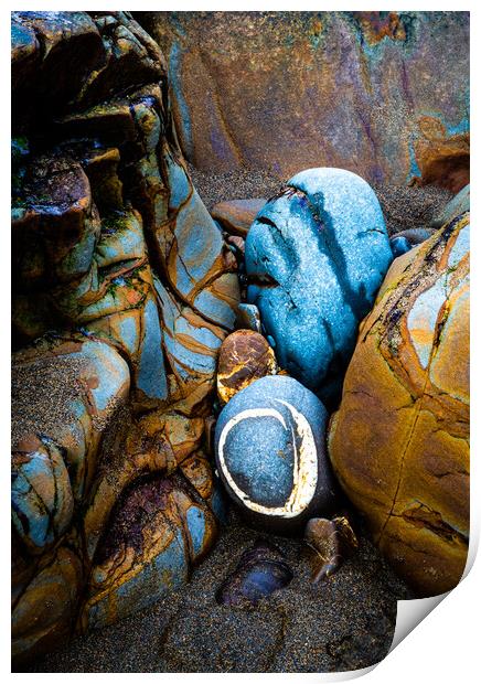 Abstract Rocks, Widemouth Bay, Cornwall 2 Print by Maggie McCall