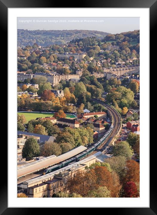 IET train leaving bath spa cityscape Framed Mounted Print by Duncan Savidge