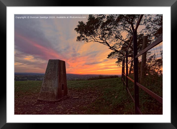 Kelston roundhill sunset Framed Mounted Print by Duncan Savidge