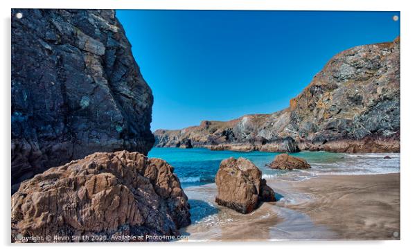 Kynance Cove Cornwall Acrylic by Kevin Smith