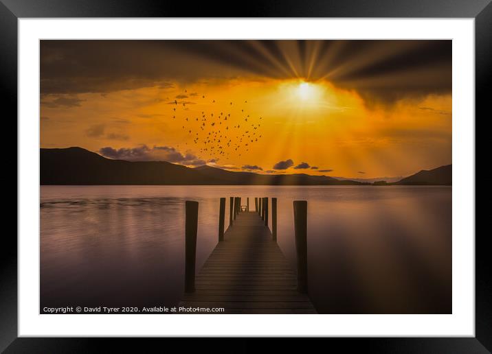 Twilight Tranquility: Derwent Water Jetty Framed Mounted Print by David Tyrer