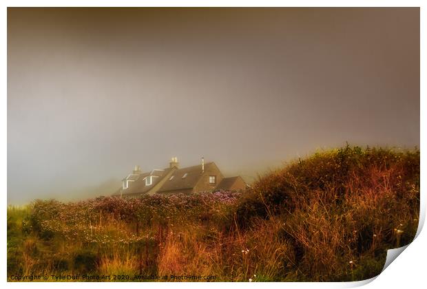Cottage In The Mist At Portencross Print by Tylie Duff Photo Art