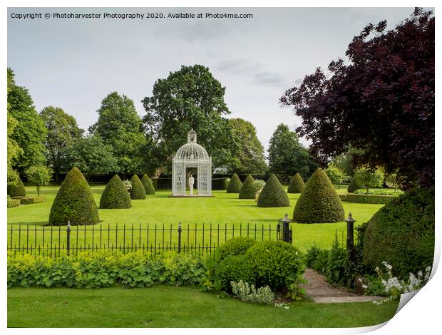 Chenies Manor gardens Parterre, Buckinghamshire. Print by Elizabeth Debenham