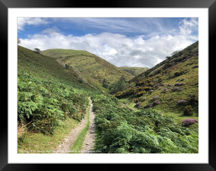 A walk through the valley at Long Mynd Framed Mounted Print by Simon Marlow