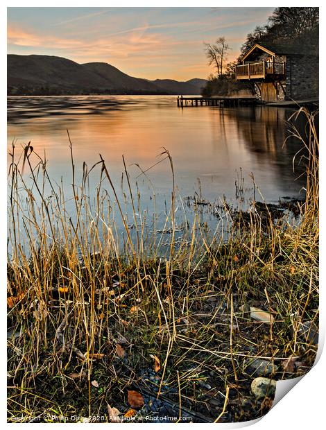 A Crisp Morning at the Boathouse Print by Phillip Dove LRPS
