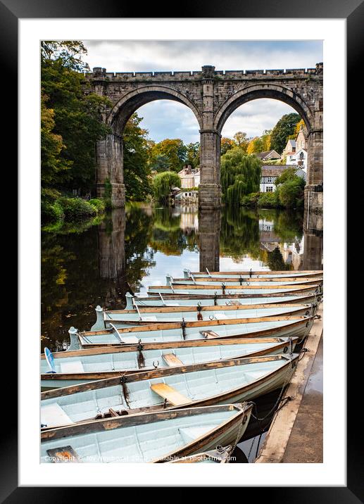 Knaresborough Viaduct & Rowing Boats Framed Mounted Print by Joy Newbould
