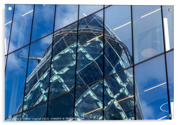 Reflection of the Gherkin building Acrylic by Milton Cogheil