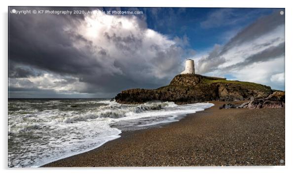 Llanddwyn Lighthouse, Llanddwyn Island, Anglesey Acrylic by K7 Photography