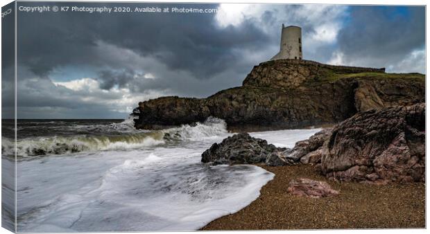 Tŵr Mawr Lighthouse, Llanddwyn Island, Anglesey Canvas Print by K7 Photography