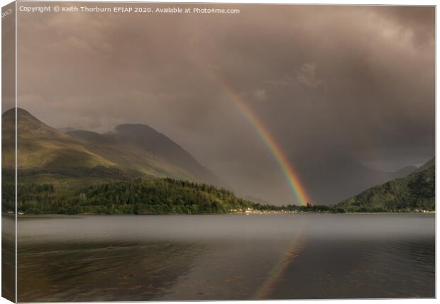 Rainbows over Glencoe Canvas Print by Keith Thorburn EFIAP/b