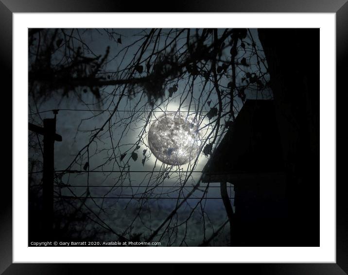 Spooky Moon Glow Silhouettes Framed Mounted Print by Gary Barratt