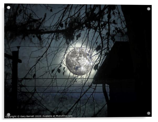 Spooky Moon Glow Silhouettes Acrylic by Gary Barratt