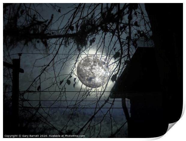 Spooky Moon Glow Silhouettes Print by Gary Barratt