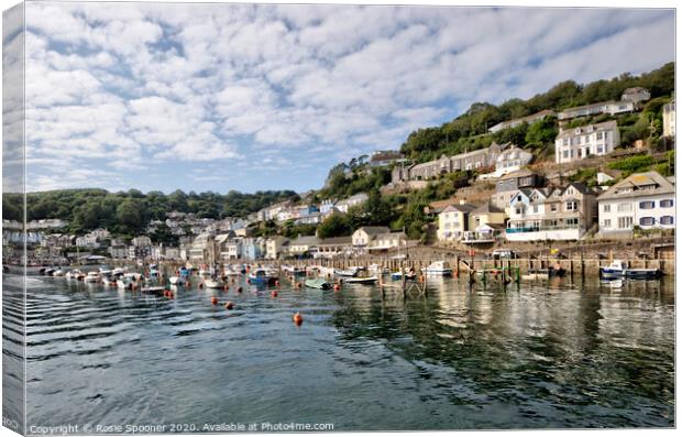 View of West Looe on The River Looe Canvas Print by Rosie Spooner