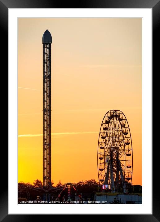 Fairground At Sunset Framed Mounted Print by Martyn Williams