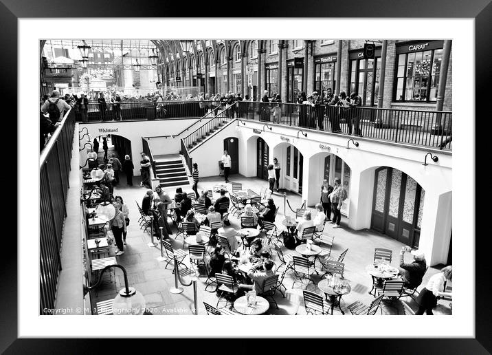 The interior of Covent Garden market with arch steel structure and glass ceiling London, England. Framed Mounted Print by M. J. Photography
