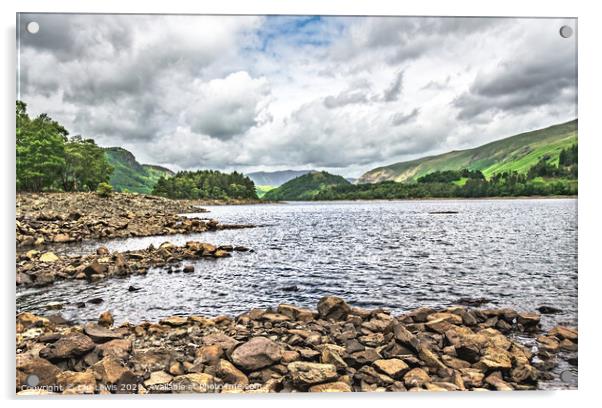 Rocky Shore At Thirlmere Acrylic by Ian Lewis