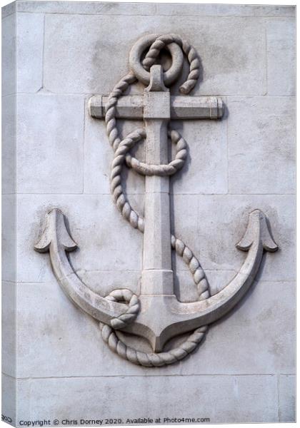 Anchor Carving in London Canvas Print by Chris Dorney