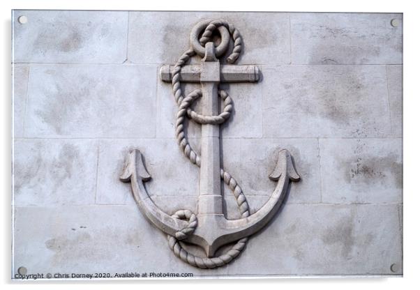 Anchor Stone Carving Acrylic by Chris Dorney