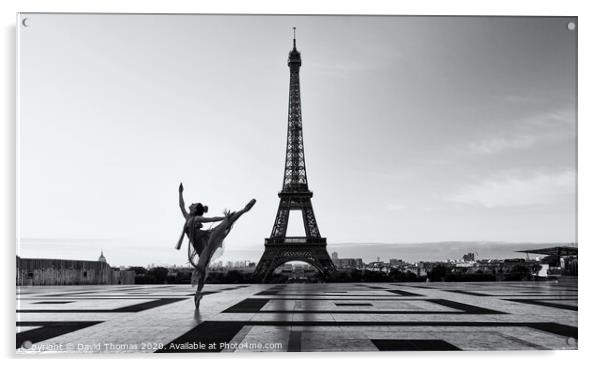 Eiffel Tower Ballet Acrylic by David Thomas