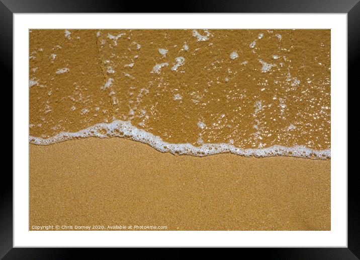 Seawater on the Beach Framed Mounted Print by Chris Dorney