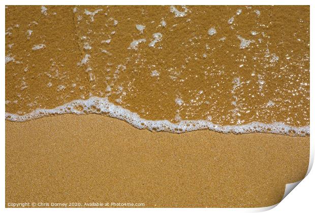 Seawater on the Beach Print by Chris Dorney